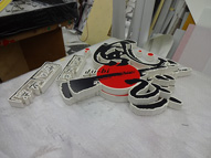 多店舗,飲食店舗,内装,カルプ切文字